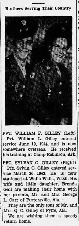 PFC. William Lafayette Gilley