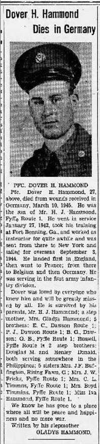 Pfc. Dover H. Hammond