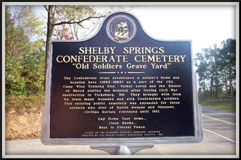 Shelby Springs Confederate Cemetery Historic Marker